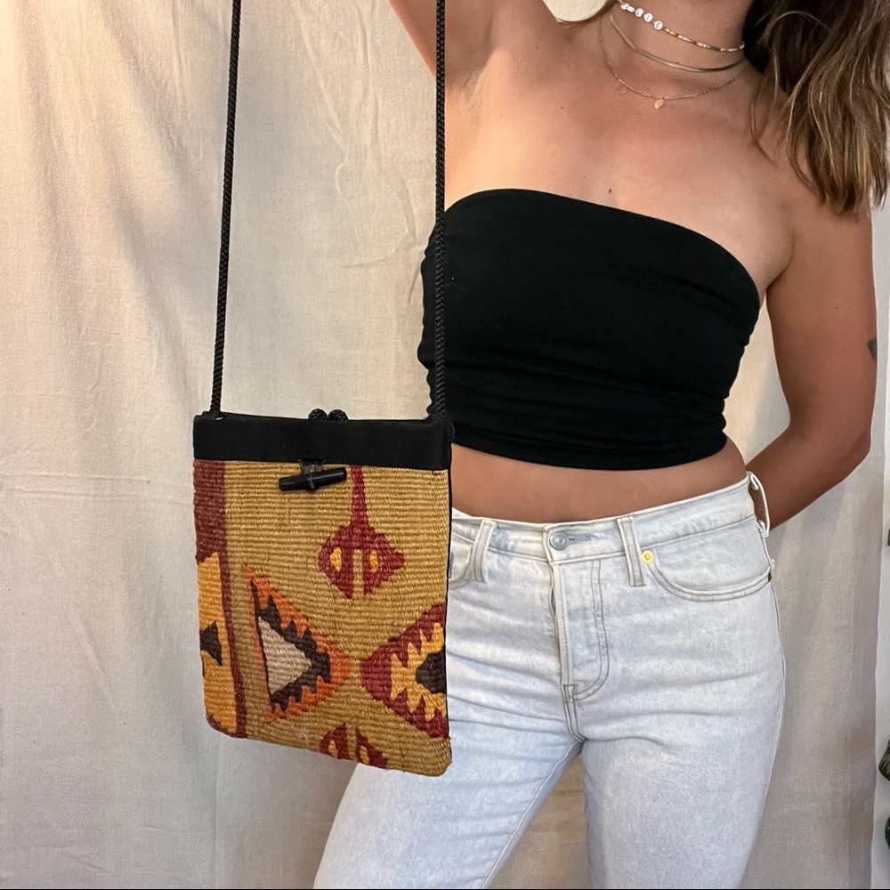 Woven colorful crossbody purse